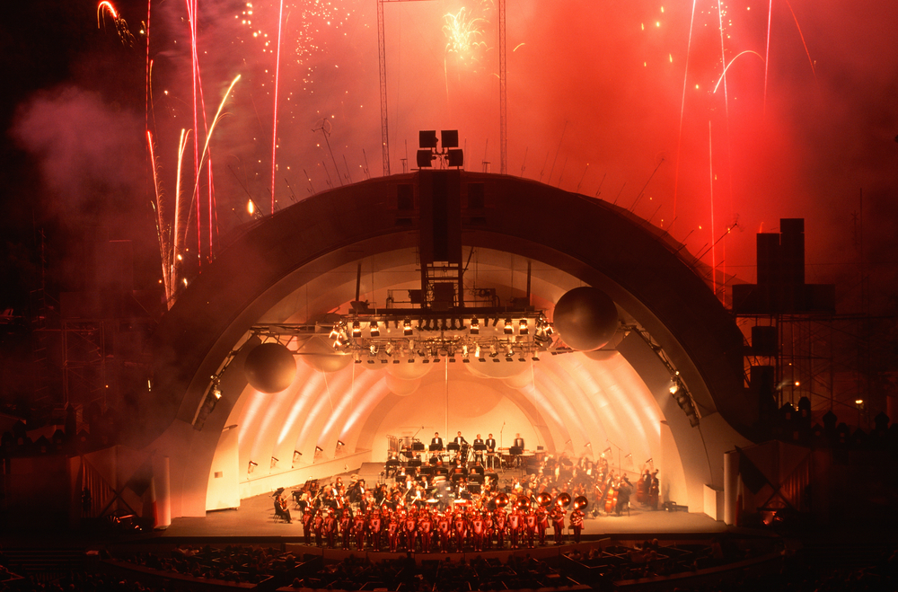 Usc,Marching,Band,With,Symphony,And,Fireworks,At,Hollywood,Bowl,